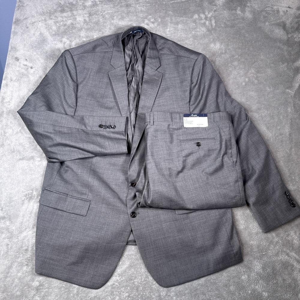 Ralph Lauren Suit Men 54L Gray Wool 50x37 Pleated 2 Piece Big & Tall
